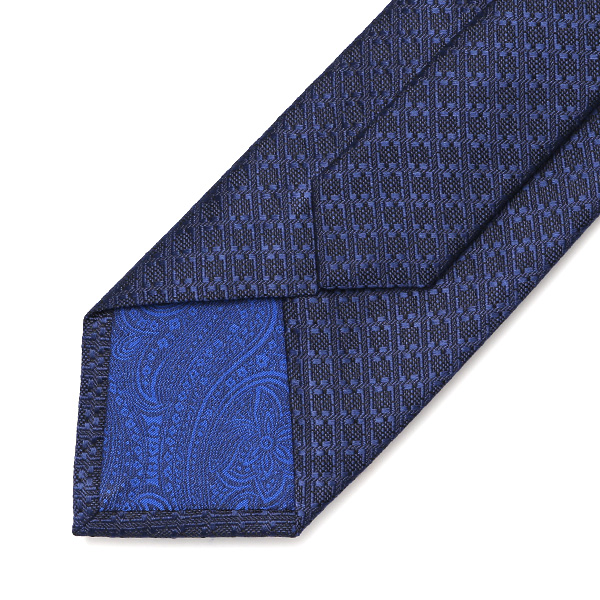  ネクタイ 無地 千鳥 ブルー ネイビー 青色 日本製 ブランド シルク 100％ 仕事 ビジネス 結婚式 披露宴 フランコスパダ Franco Spada