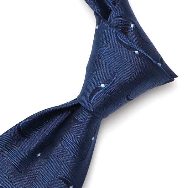  ネクタイ 総柄 ヴィンテージ ジオメトリック ブルー ネイビー 青色 日本製 ブランド シルク 100％ 仕事 ビジネス 結婚式 披露宴 フランコスパダ Franco Spada