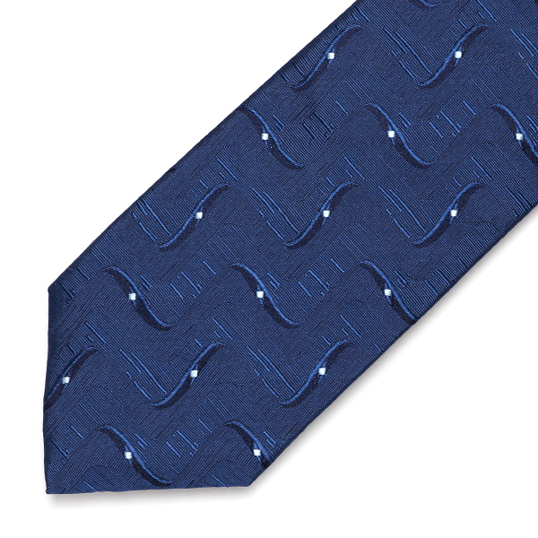  ネクタイ 総柄 ヴィンテージ ジオメトリック ブルー ネイビー 青色 日本製 ブランド シルク 100％ 仕事 ビジネス 結婚式 披露宴 フランコスパダ Franco Spada