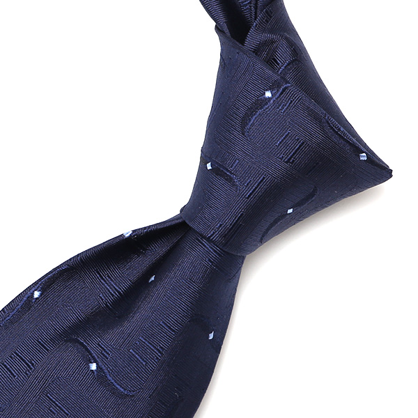  ネクタイ 総柄 ヴィンテージ ジオメトリック ブルー ネイビー 青色 日本製 ブランド シルク 100％ 仕事 ビジネス 結婚式 披露宴 フランコスパダ Franco Spada