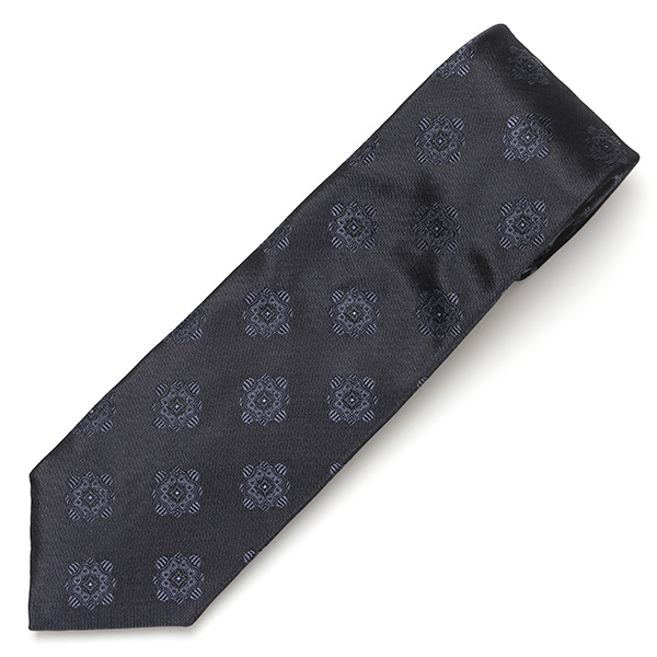  ネクタイ 総柄 メダリオン グレー グレイ 灰色 日本製 ブランド シルク 100％ 無地 仕事 ビジネス 結婚式 披露宴 フランコスパダ Franco Spada