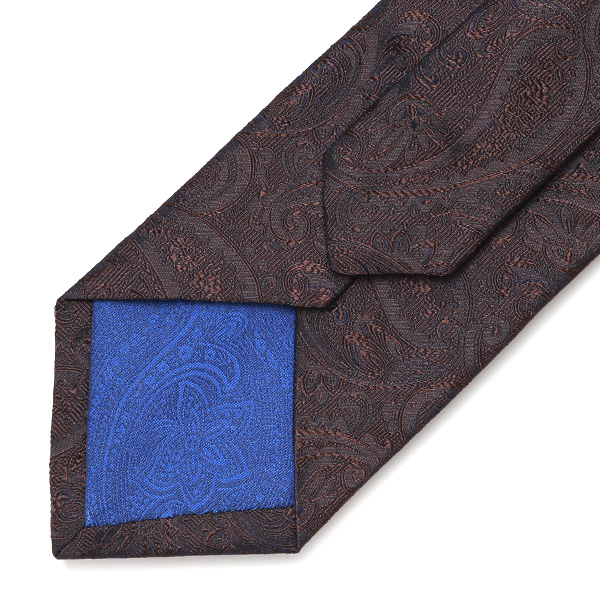  ネクタイ ペイズリー柄 ブラウン 茶 茶色 日本製 ブランド シルク 100％ 無地 仕事 ビジネス 結婚式 披露宴 フランコスパダ Franco Spada