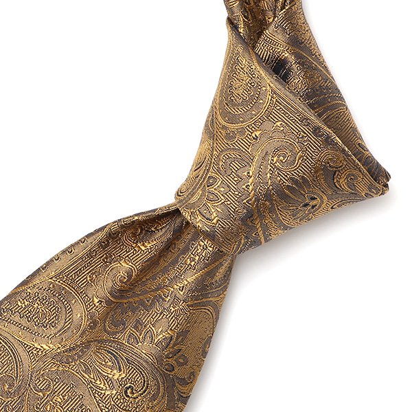  ネクタイ ペイズリー柄 イエロー 黄色 日本製 ブランド シルク 100％ 無地 仕事 ビジネス 結婚式 披露宴 フランコスパダ Franco Spada