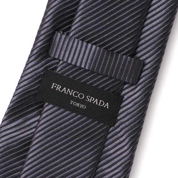 ネクタイ 日本製 手縫い 共裏地 シルク100% 無地 グレー グレイ 灰色 ビジネス 仕事 フォーマル 結婚式 披露宴 パーティー 男性 メンズ 高級 プレゼント ギフト 化粧箱付き 30代 40代 50代 60代 フランコ スパダ Franco Spada