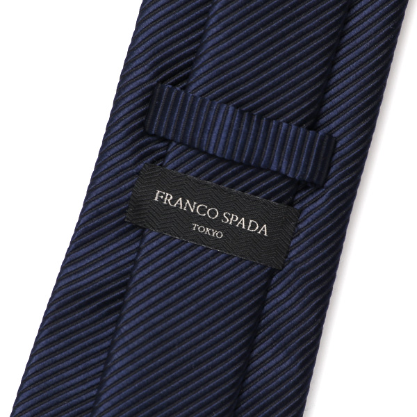  ネクタイ 日本製 手縫い 共裏地 シルク100％ 無地 ブルー ネイビー 青色 ビジネス 仕事 フォーマル 結婚式 披露宴 パーティー 男性 メンズ 高級 プレゼント ギフト 化粧箱付き 30代 40代 50代 60代 フランコ スパダ Franco Spada