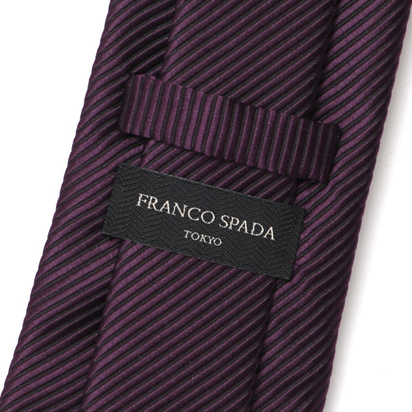  ネクタイ 日本製 手縫い 共裏地 シルク100％ 無地 パープル 紫色 ビジネス 仕事 フォーマル 結婚式 披露宴 パーティー 男性 メンズ 高級 プレゼント ギフト 化粧箱付き 30代 40代 50代 60代 フランコ スパダ Franco Spada