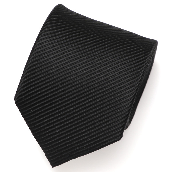 Franco Spada(フランコ スパダ) 無地 冠婚葬祭 手縫い 共裏地 ネクタイ [fra0093] ブラック