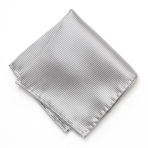 Franco Spada(フランコ スパダ) ポケットチーフ ハンドロール 手縫い ネクタイ [fra0094] シルバー