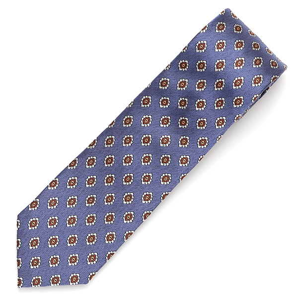  ネクタイ 日本製 手縫い 共裏地 シルク100％ 小紋柄 小花柄 ブルー ネイビー 青色 ビジネス 仕事 フォーマル 結婚式 披露宴 パーティー 男性 メンズ 高級 プレゼント ギフト 化粧箱付き 30代 40代 50代 60代 フランコ スパダ Franco Spada