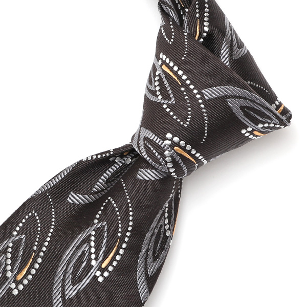  ネクタイ 日本製 手縫い 共裏地 シルク100％ ジオメトリック ペイズリー柄 ブラウン 茶 茶色 ビジネス 仕事 結婚式 披露宴 パーティー 男性 メンズ 高級 プレゼント ギフト 化粧箱付き 30代 40代 50代 60代 フランコ スパダ Franco Spada