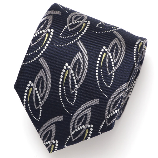 Franco Spada(フランコ スパダ) ジオメトリック柄 手縫い 共裏地 ネクタイ [fra0096] ネイビー