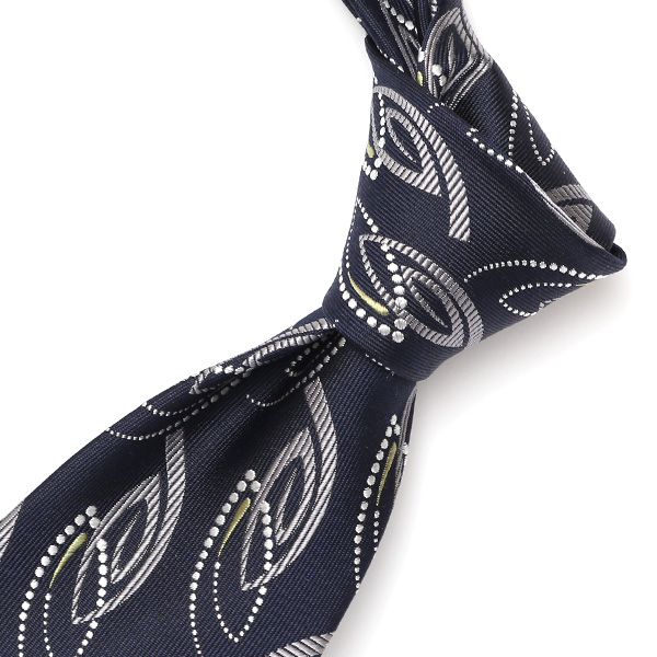 ネクタイ 日本製 手縫い 共裏地 シルク100% ジオメトリック ペイズリー柄 ブルー ネイビー 青色 ビジネス 仕事 結婚式 披露宴 パーティー 男性 メンズ 高級 プレゼント ギフト 化粧箱付き 30代 40代 50代 60代 フランコ スパダ Franco Spada