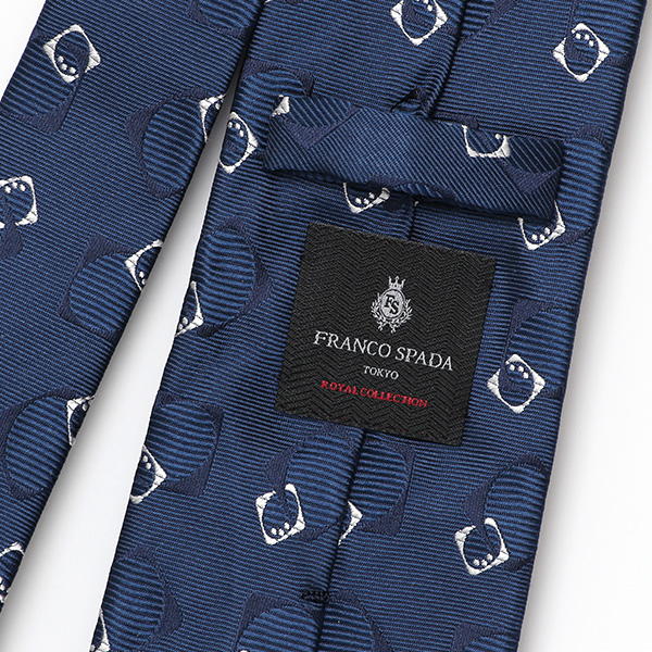  ネクタイ 日本製 手縫い 共裏地 シルク100％ 小紋柄 ブルー ネイビー 青色 ビジネス 仕事 フォーマル 結婚式 披露宴 パーティー 男性 メンズ 高級 プレゼント ギフト 化粧箱付き 30代 40代 50代 60代 フランコ スパダ Franco Spada
