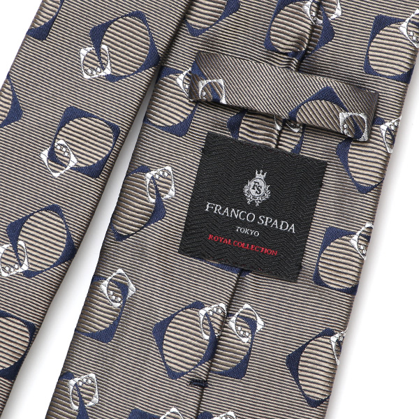  ネクタイ 日本製 手縫い 共裏地 シルク100％ 小紋柄 ベージュ 肌色 ビジネス 仕事 フォーマル 結婚式 披露宴 パーティー 男性 メンズ 高級 プレゼント ギフト 化粧箱付き 30代 40代 50代 60代 フランコ スパダ Franco Spada