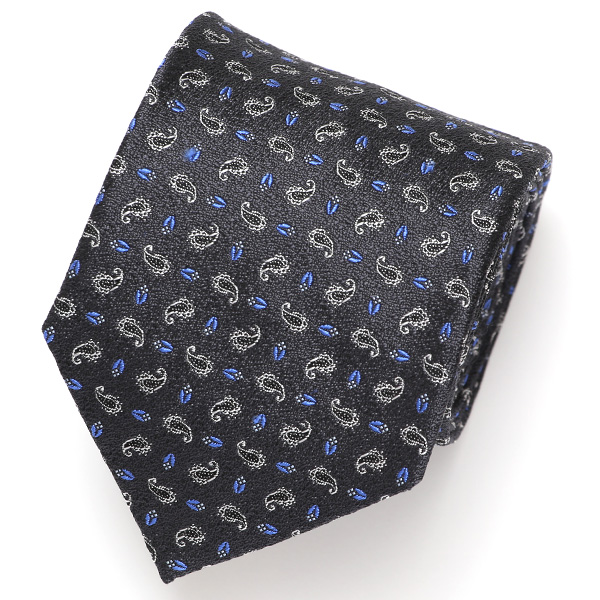 Franco Spada(フランコ スパダ) ミニペイズリー小紋柄 手縫い 共裏地 ネクタイ [fra0098] グレー