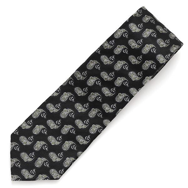  ネクタイ 日本製 手縫い 共裏地 シルク100％ 小紋柄 ペイズリー ブラック 黒 黒色 ビジネス 仕事 フォーマル 結婚式 披露宴 パーティー 男性 メンズ 高級 プレゼント ギフト 化粧箱付き 30代 40代 50代 60代 フランコ スパダ Franco Spada