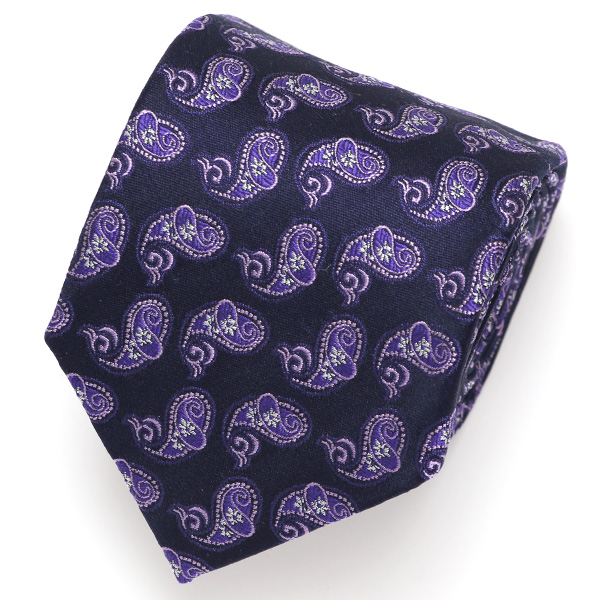 Franco Spada(フランコ スパダ) ペイズリー小紋柄 手縫い 共裏地 ネクタイ [fra0099] パープル