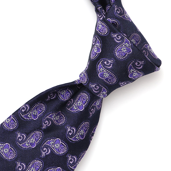 ネクタイ 日本製 手縫い 共裏地 シルク100％ 小紋柄 ペイズリー パープル 紫色 ビジネス 仕事 フォーマル 結婚式 披露宴 パーティー 男性 メンズ 高級 プレゼント ギフト 化粧箱付き 30代 40代 50代 60代 フランコ スパダ Franco Spada