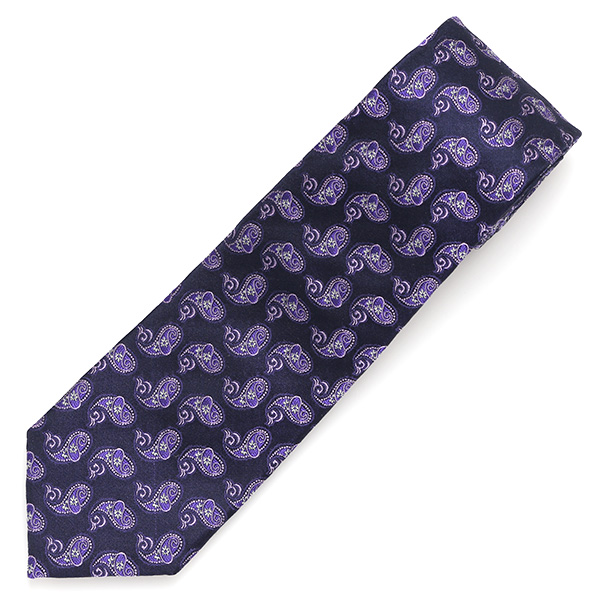  ネクタイ 日本製 手縫い 共裏地 シルク100％ 小紋柄 ペイズリー パープル 紫色 ビジネス 仕事 フォーマル 結婚式 披露宴 パーティー 男性 メンズ 高級 プレゼント ギフト 化粧箱付き 30代 40代 50代 60代 フランコ スパダ Franco Spada