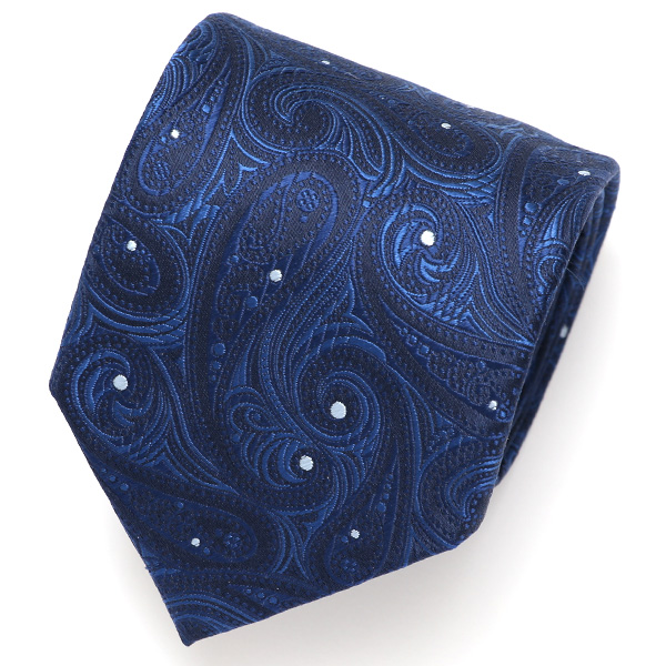 Franco Spada(フランコ スパダ) ペイズリー柄 手縫い 共裏地 ネクタイ [fra0100] ネイビー