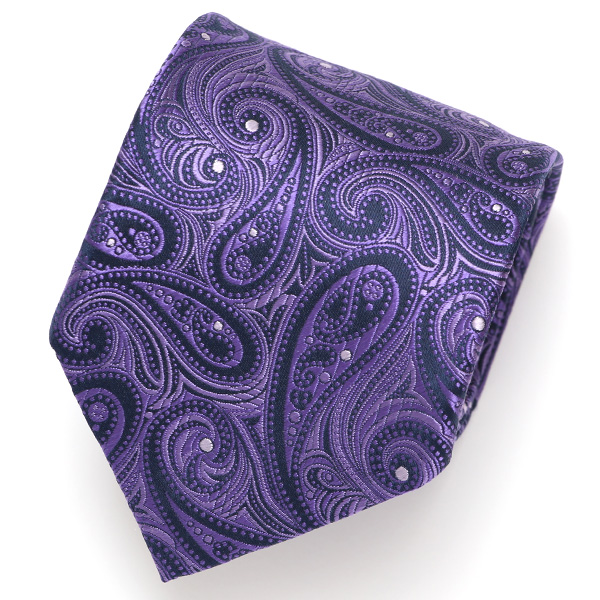 Franco Spada(フランコ スパダ) ペイズリー柄 手縫い 共裏地 ネクタイ [fra0100] パープル