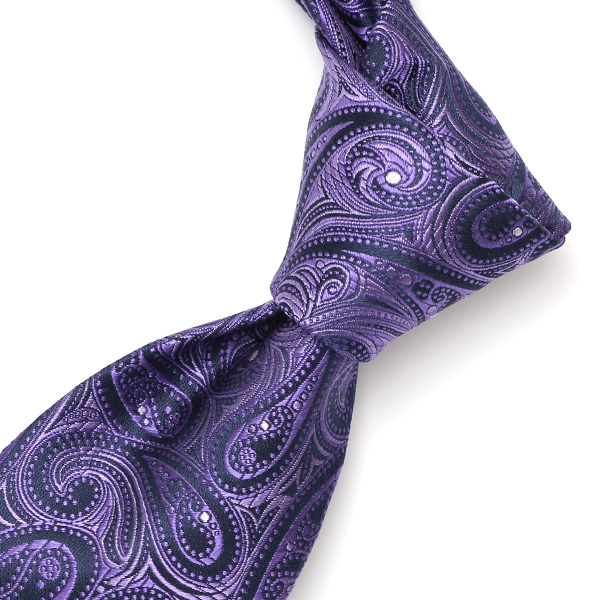  ネクタイ 日本製 手縫い 共裏地 シルク100％ 総柄 ペイズリー パープル 紫色 ビジネス 仕事 フォーマル 結婚式 披露宴 パーティー 男性 メンズ 高級 プレゼント ギフト 化粧箱付き 30代 40代 50代 60代 フランコ スパダ Franco Spada