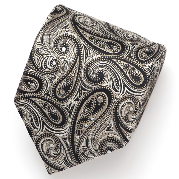 Franco Spada(フランコ スパダ) ペイズリー柄 手縫い 共裏地 ネクタイ [fra0100] シャンパンゴールド