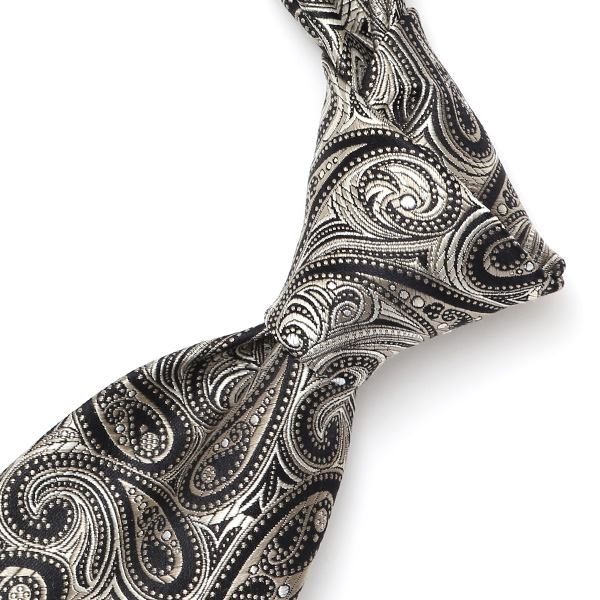  ネクタイ 日本製 手縫い 共裏地 シルク100％ 総柄 ペイズリー ゴールド 金色 ビジネス 仕事 フォーマル 結婚式 披露宴 パーティー 男性 メンズ 高級 プレゼント ギフト 化粧箱付き 30代 40代 50代 60代 フランコ スパダ Franco Spada