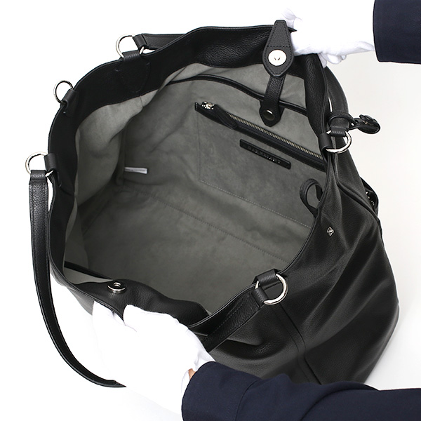  トートバッグ メンズ 本革 レディース 大きめ ビジネス トート 高級 ブランド シュリンク レザー ブラック 黒 黒色 ワンショルダー 鞄 大容量 多収納 ポーチ付き A4 カジュアル 通勤 通学 ガレリアント(GALLERIANT)