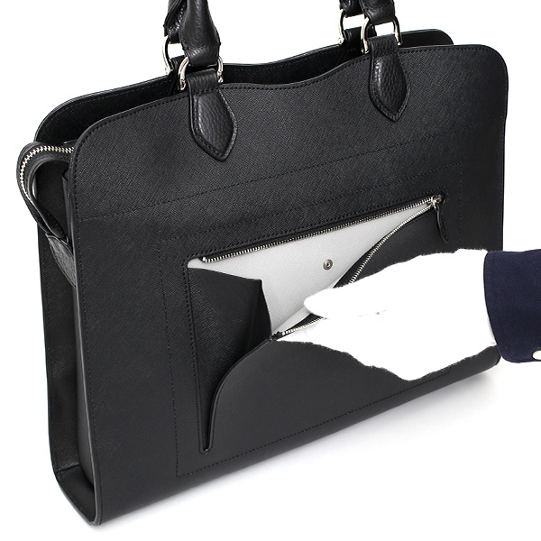 ビジネスバッグ トートバッグ メンズ ブリーフケース 本革 ショルダー 2WAY 薄マチ 軽量 シンプル ブラック 黒 黒色 レディース サフィアーノ レザー A4 PCバッグ 通勤 出張 鞄 ブランド ガレリアント(GALLERIANT)