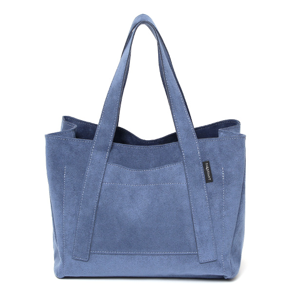 ガレリアント(GALLERIANT) スエード ウォッシャブル ミニトート バッグ ブルーグレー