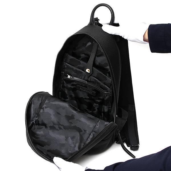  リュック ミリタリー ナイロン メンズ コンパクト 小さめ バックパック ブランド デイパック 撥水 軽量 ブラック 黒 黒色 カジュアル リュックサック 大人 30代 40代 ギガホールド GGA-2370 ガレリアント(GALLERIANT)