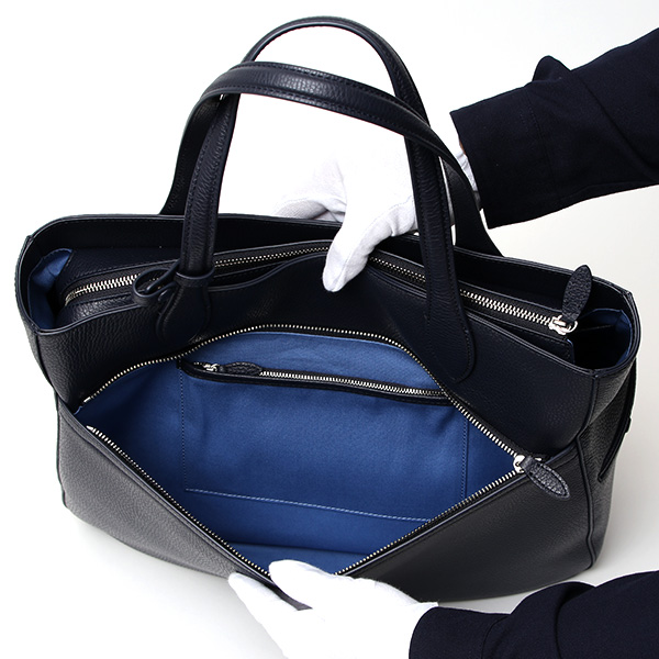 ビジネストート メンズ トートバッグ ブランド 本革 レザー ファスナー付き 上品 大容量 通勤 通学 鞄 ブルー ネイビー 青色 レディース カジュアル オフィス PC収納 バッグ おしゃれ シンプル 男女兼用 ガレリアント(GALLERIANT)