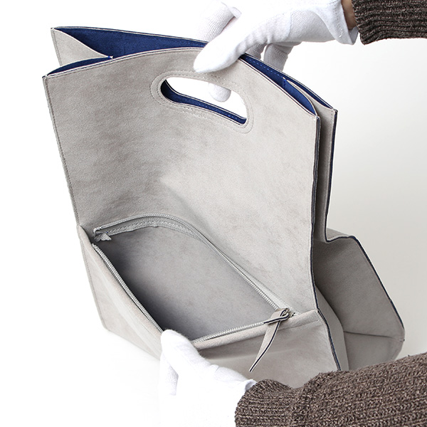  クラッチバッグ トート ショッパー メンズ レディース 洗濯可能 バッグ ウォッシャブル スエード ライトグレー グレー グレイ 灰色 コンパクト おしゃれ ギフト 東レ 新素材 日本製 ブランド GGF-2403 ガレリアント(GALLERIANT)