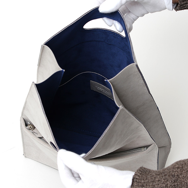  クラッチバッグ トート ショッパー メンズ レディース 洗濯可能 バッグ ウォッシャブル スエード ライトグレー グレー グレイ 灰色 コンパクト おしゃれ ギフト 東レ 新素材 日本製 ブランド GGF-2403 ガレリアント(GALLERIANT)