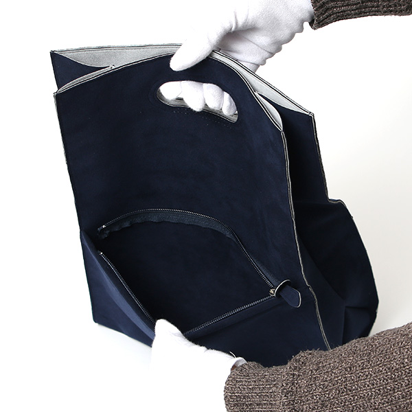  クラッチバッグ トート ショッパー メンズ レディース 洗濯可能 バッグ ウォッシャブル スエード ブルー ネイビー 青色 コンパクト おしゃれ ギフト 東レ 新素材 日本製 ブランド GGF-2403 ガレリアント(GALLERIANT)