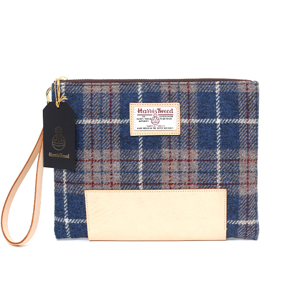 ハリスツイード(Harris Tweed) クラッチバッグ ブルー