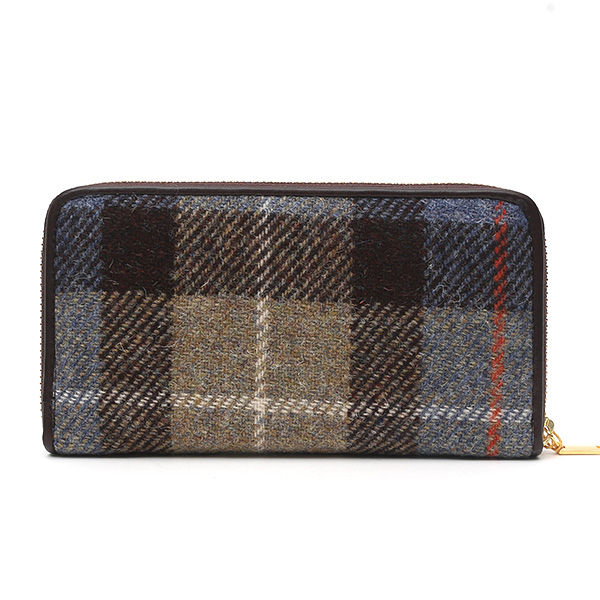  ハリスツイード(Harris Tweed) 財布 長財布 ラウンドファスナー ラウンドジップ ブラウン 茶 茶色 
