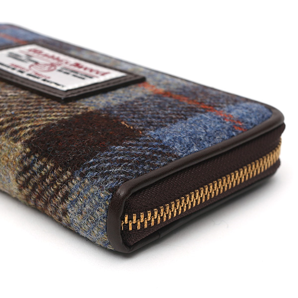  ハリスツイード(Harris Tweed) 財布 長財布 ラウンドファスナー ラウンドジップ ブラウン 茶 茶色 