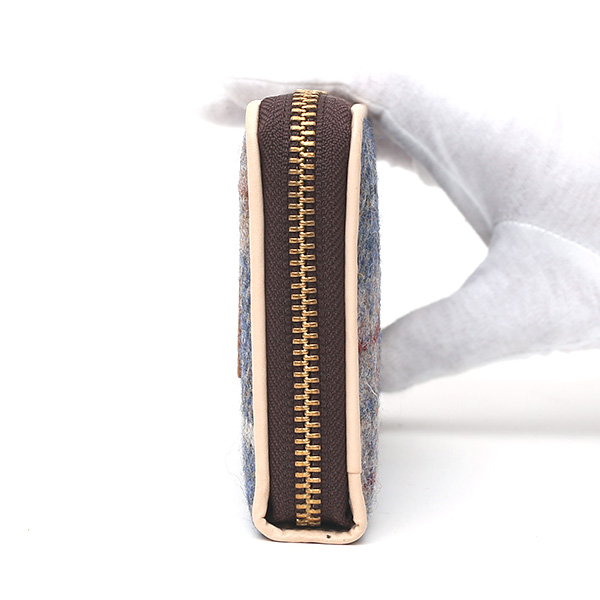  ハリスツイード(Harris Tweed) 財布 長財布 ラウンドファスナー ラウンドジップ ブルー ネイビー 青色 