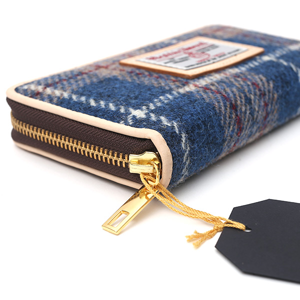  ハリスツイード(Harris Tweed) 財布 長財布 ラウンドファスナー ラウンドジップ ブルー ネイビー 青色 
