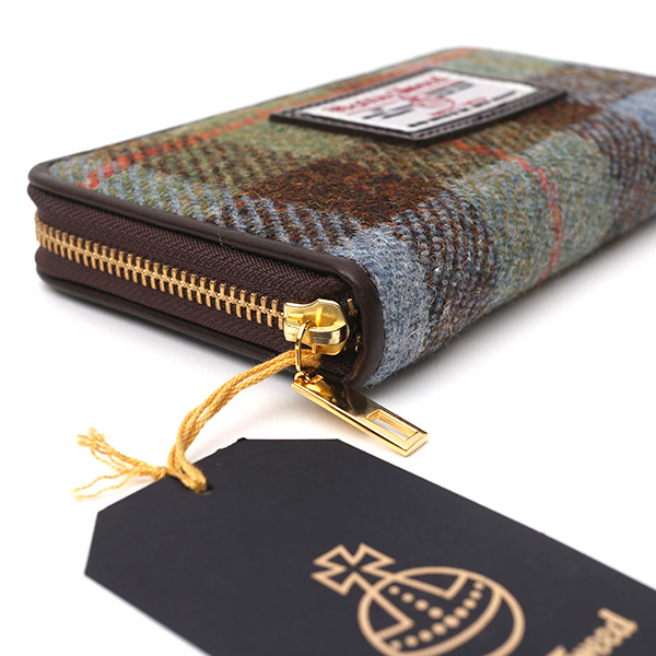 ハリスツイード(Harris Tweed) 財布 長財布 ラウンドファスナー ラウンドジップ グリーン 緑色 