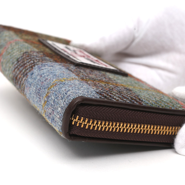  ハリスツイード(Harris Tweed) 財布 長財布 ラウンドファスナー ラウンドジップ グリーン 緑色 