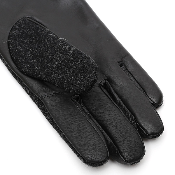 ハリスツイード(Harris Tweed) 手袋 メンズ 本革 レザー ブラック 黒 黒色 スマホ対応 シープスキン(羊革) グローブ KURODA(クロダ)