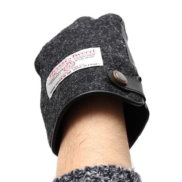 ハリスツイード(Harris Tweed) 手袋 メンズ 本革 レザー ブラック 黒 黒色 スマホ対応 シープスキン(羊革) グローブ KURODA(クロダ)
