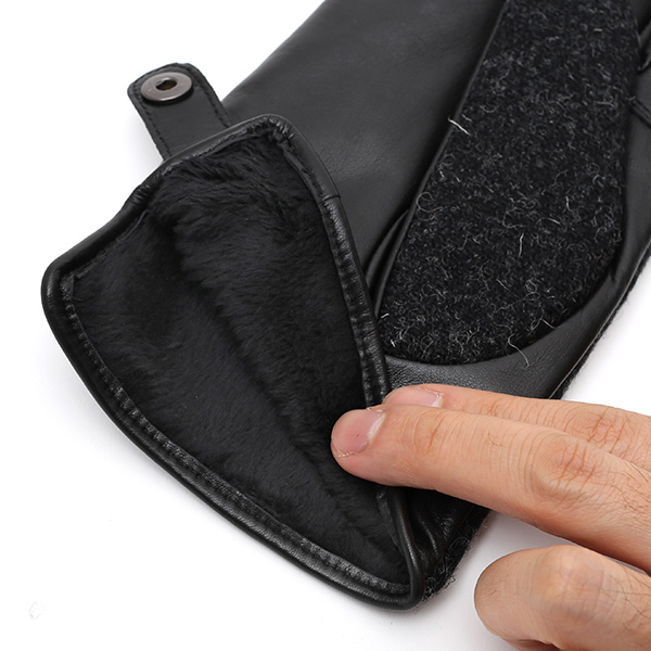 ハリスツイード(Harris Tweed) 手袋 メンズ 本革 レザー ブラック 黒 黒色 スマホ対応 シープスキン(羊革) グローブ KURODA(クロダ)