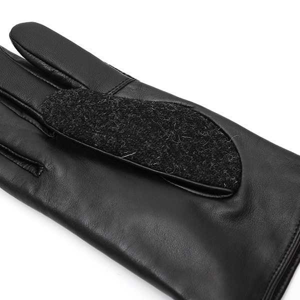 ハリスツイード(Harris Tweed) 手袋 メンズ 本革 レザー ブラック 黒 黒色 スマホ対応 シープスキン(羊革) グローブ KURODA(クロダ)