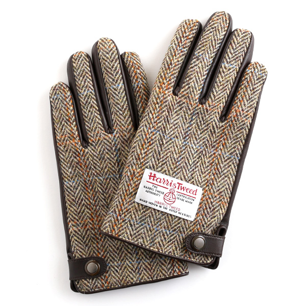 ハリスツイード(Harris Tweed) クロダ スマホ対応 手袋 ブラウン