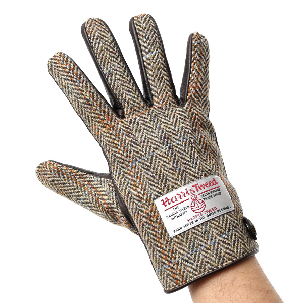  ハリスツイード(Harris Tweed) 手袋 メンズ 本革 レザー ブラウン 茶 茶色 スマホ対応 シープスキン(羊革) グローブ KURODA(クロダ)