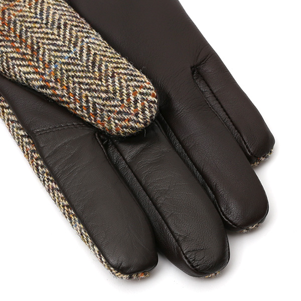  ハリスツイード(Harris Tweed) 手袋 メンズ 本革 レザー ブラウン 茶 茶色 スマホ対応 シープスキン(羊革) グローブ KURODA(クロダ)